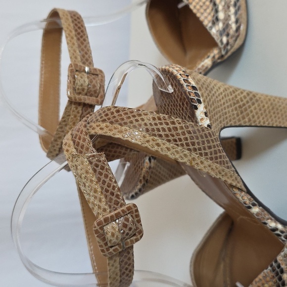 J. Renee Kinnon Brown Snake Print Sandals. Size 9 Medium. - Picture 5 of 10